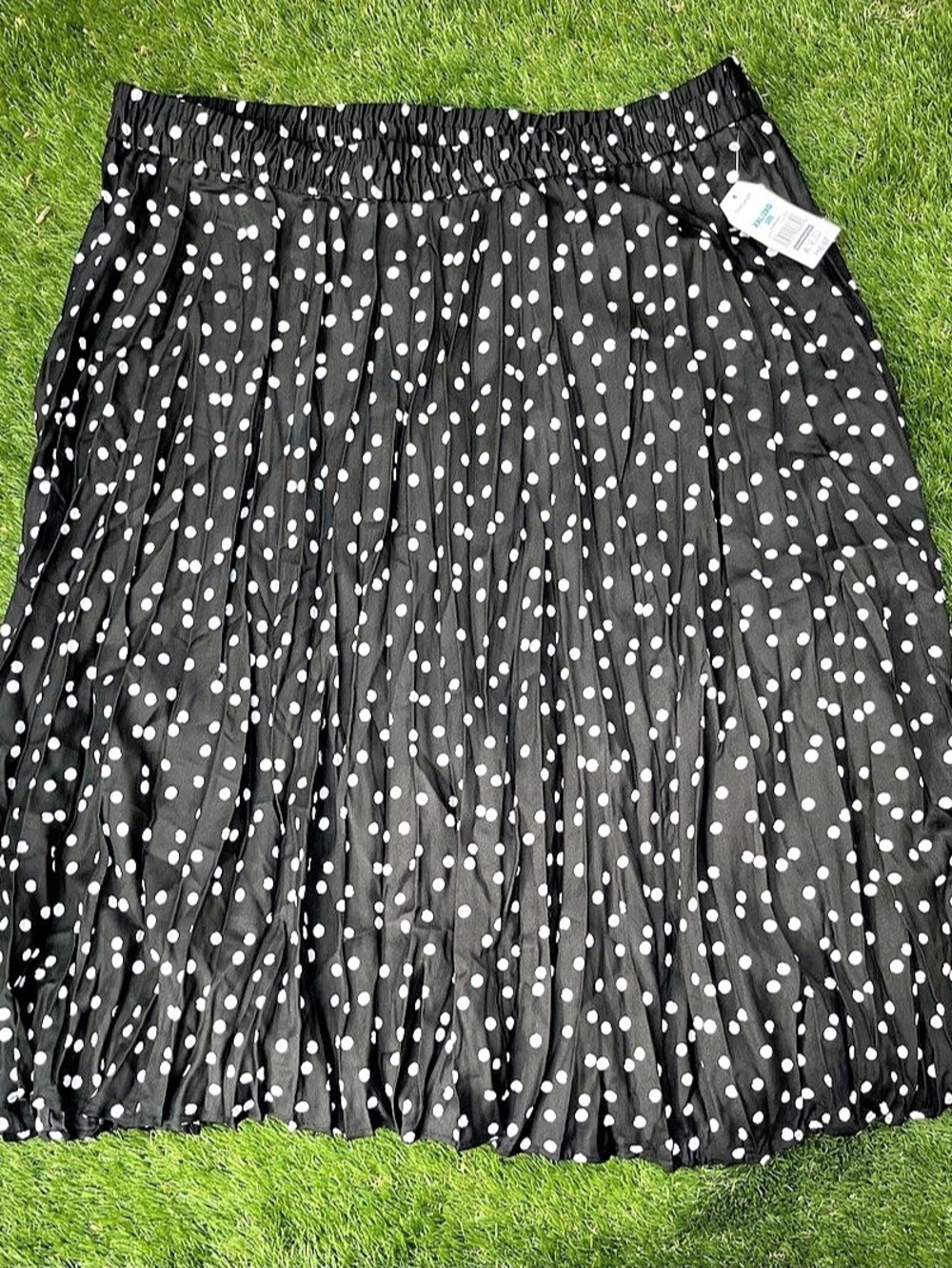 Time and Tru Polka Dot A-Line Skirt in Black & White Size 2X (20/22) NWT